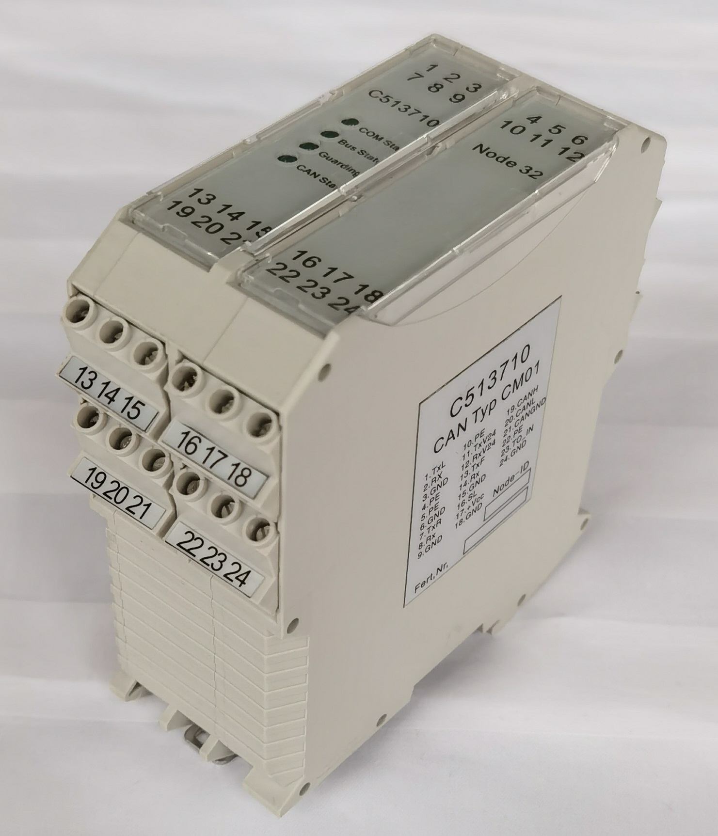 Controller module for the command unit