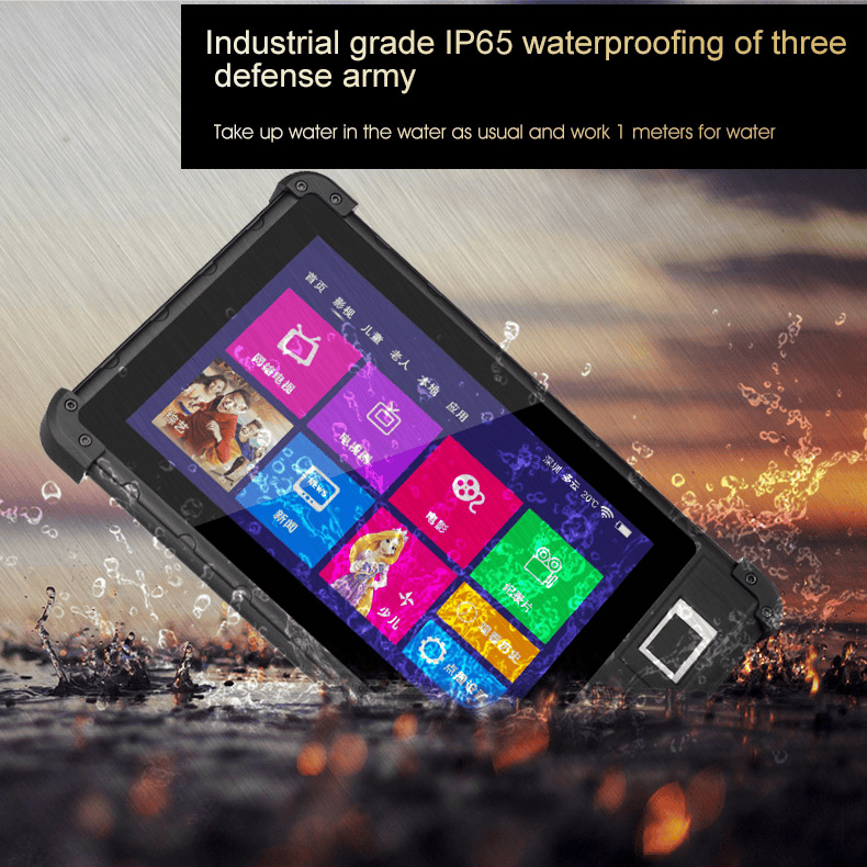 Cheapest Factory 8 Inch Rugged Tablet PC With IP65 GPS Biometric Fingerprint Scanner & Front NFC 8000mAh Android Rugged Tablet