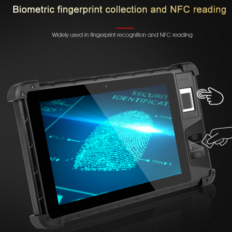 Cheapest Factory 8 Inch Rugged Tablet PC With IP65 GPS Biometric Fingerprint Scanner & Front NFC 8000mAh Android Rugged Tablet