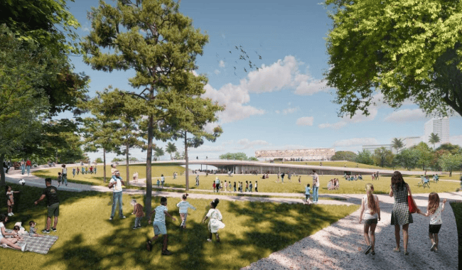 这条步道将把遗址内的猛犸象化石群、冒泡的沥青坑和正在进行的挖掘现场串联起来。