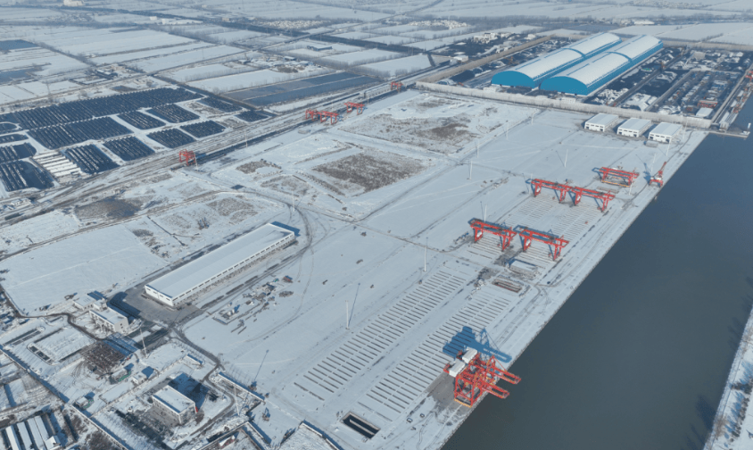 建设中的徐州港顺堤河作业区二期码头