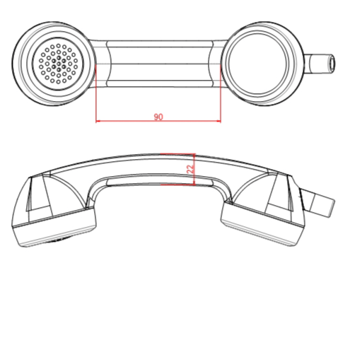 工业电话机配件金属软管圆形手柄磁感应挂钩防水抗暴听筒
