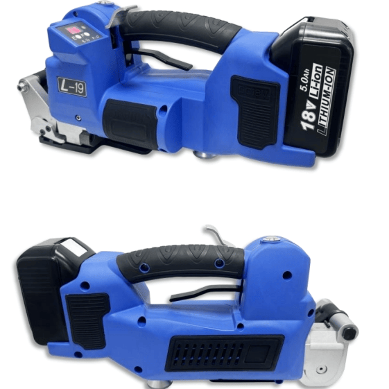 L-19 handheld electric strapping tool, portable electric packing tool, PP PET strapping machine, logistics packaging tool, warehouse strapping tool, express packing tool