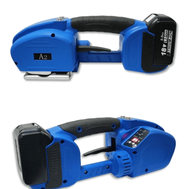 A2 Ferramenta portátil de estrangulamento elétrica A2 para fitas PP e PET, tensão ajustável de 60–2500N, soldadura por fricção, design leve, ideal para logística, armazéns e embalagem expressa.