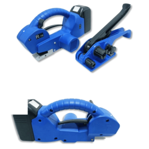 Ferramenta elétrica portátil de alta performance XR-16, projetada para logística, armazéns, entregas expressas e embalagem industrial. Leve, ergonômica e altamente eficiente, ideal para fitas de PP e PET.