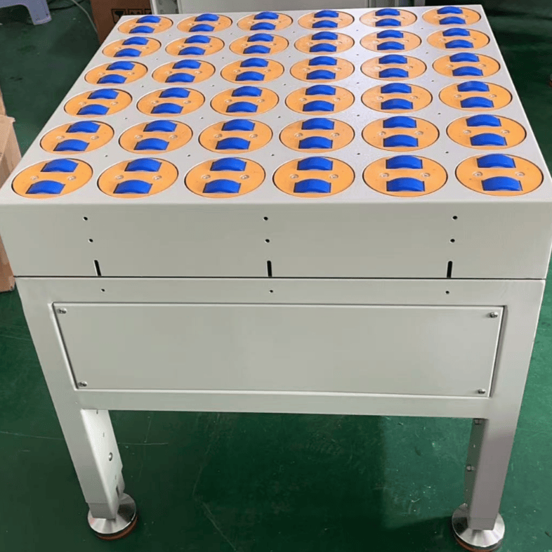 L600*W600  Swivel Wheel Sorter! Seamlessly integrates with roller/belt lines for merging, diverting & rejecting—ideal for courier, food, auto parts, books & more.Swivel Wheel Sorter Design & Custom Manufacturing