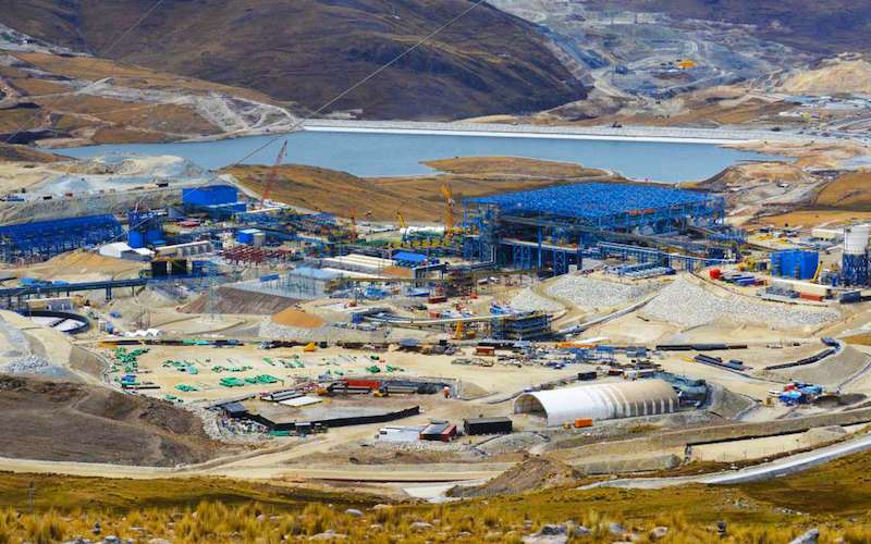 Vista panorámica de instalaciones de la mina Las Bambas, en Apurímac.