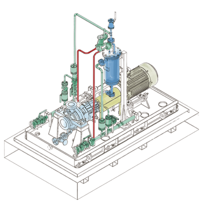 Одноступенчатый насос с торцевым всасыванием центробежного типа OH2Type-HHS (5,1 МПа) / HHD (11,5 МПа)