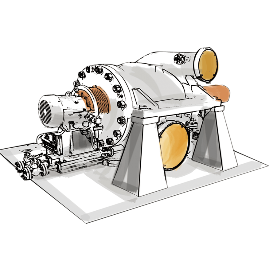 Центробежный насос с опорными подшипниками с двух сторон BB2Type-KSMK/KSMD (двухступенчатый)