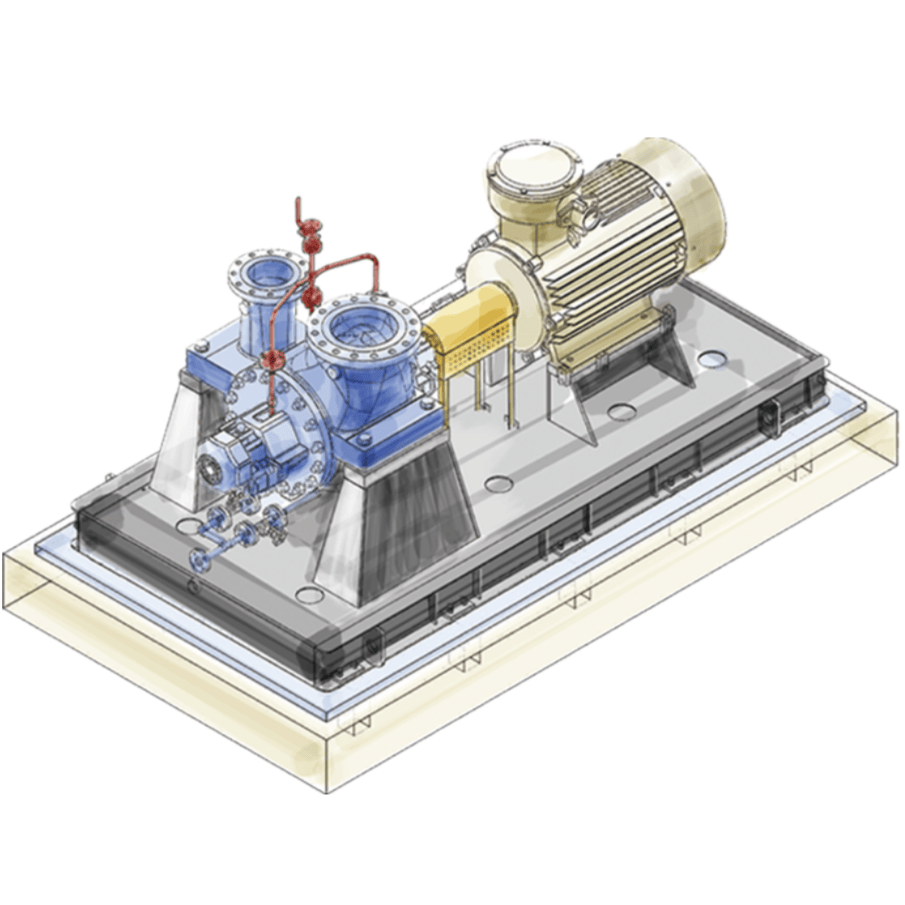 Центробежный насос с опорными подшипниками с двух сторон BB2Type-HDL (одноступенчатый)
