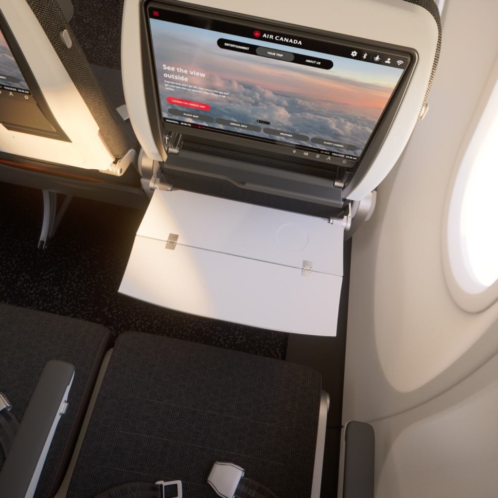 Air Canada A321XLR economy class screens