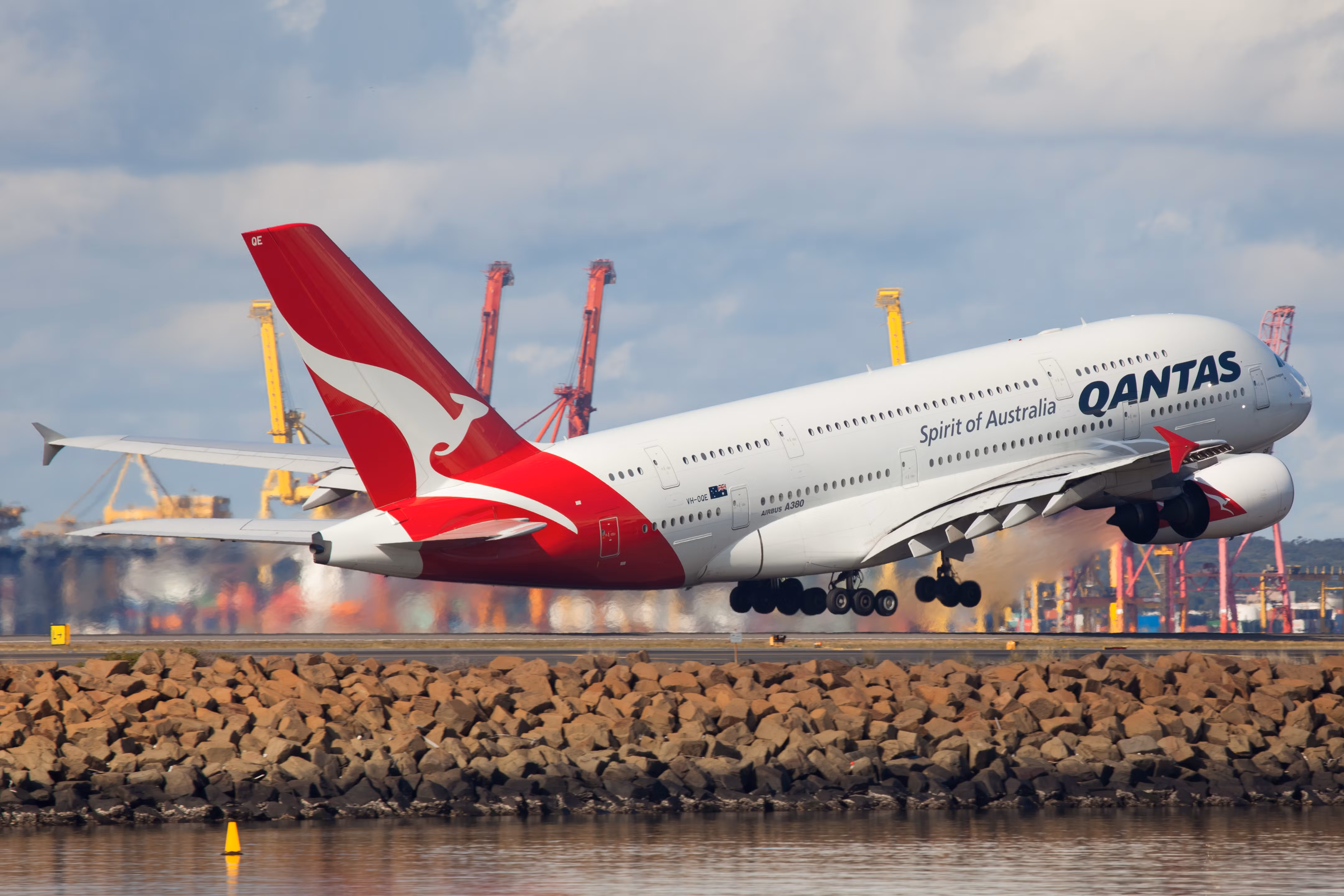 Qantas A380 taking off