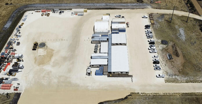 Luftaufnahme der frühen Bauarbeiten am Standort der Muchea-Batterie