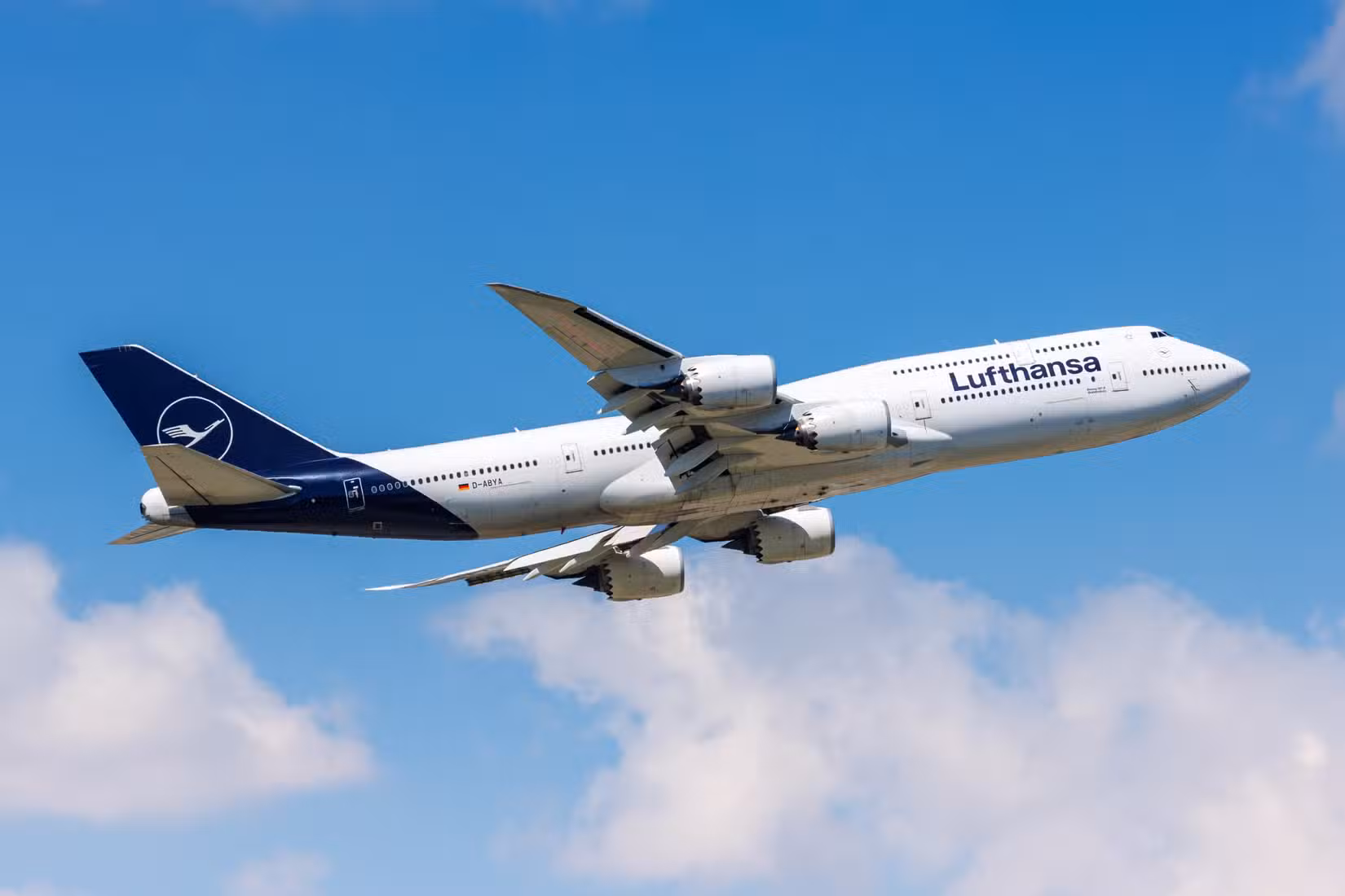 汉莎航空波音747-8在法兰克福机场