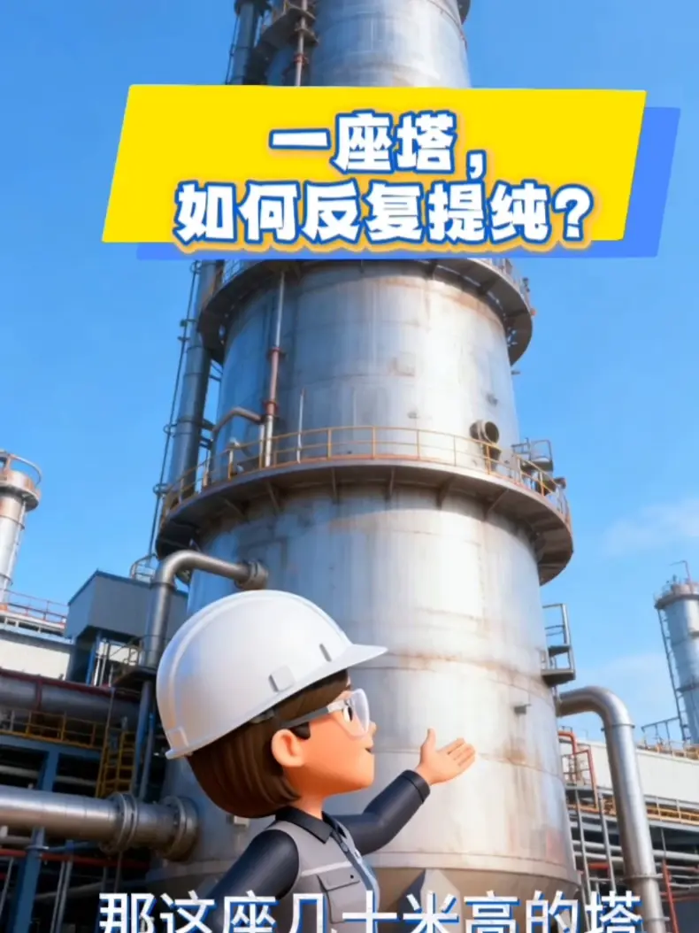 12月29日 一座塔，如何实现“反复提纯”？ #化工设备  #精馏塔  #工艺流程  #设备安装  #工业之美