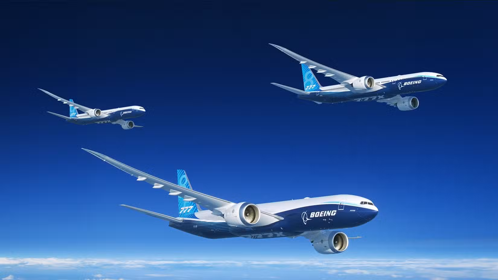Boeing 777X Family with all three variants