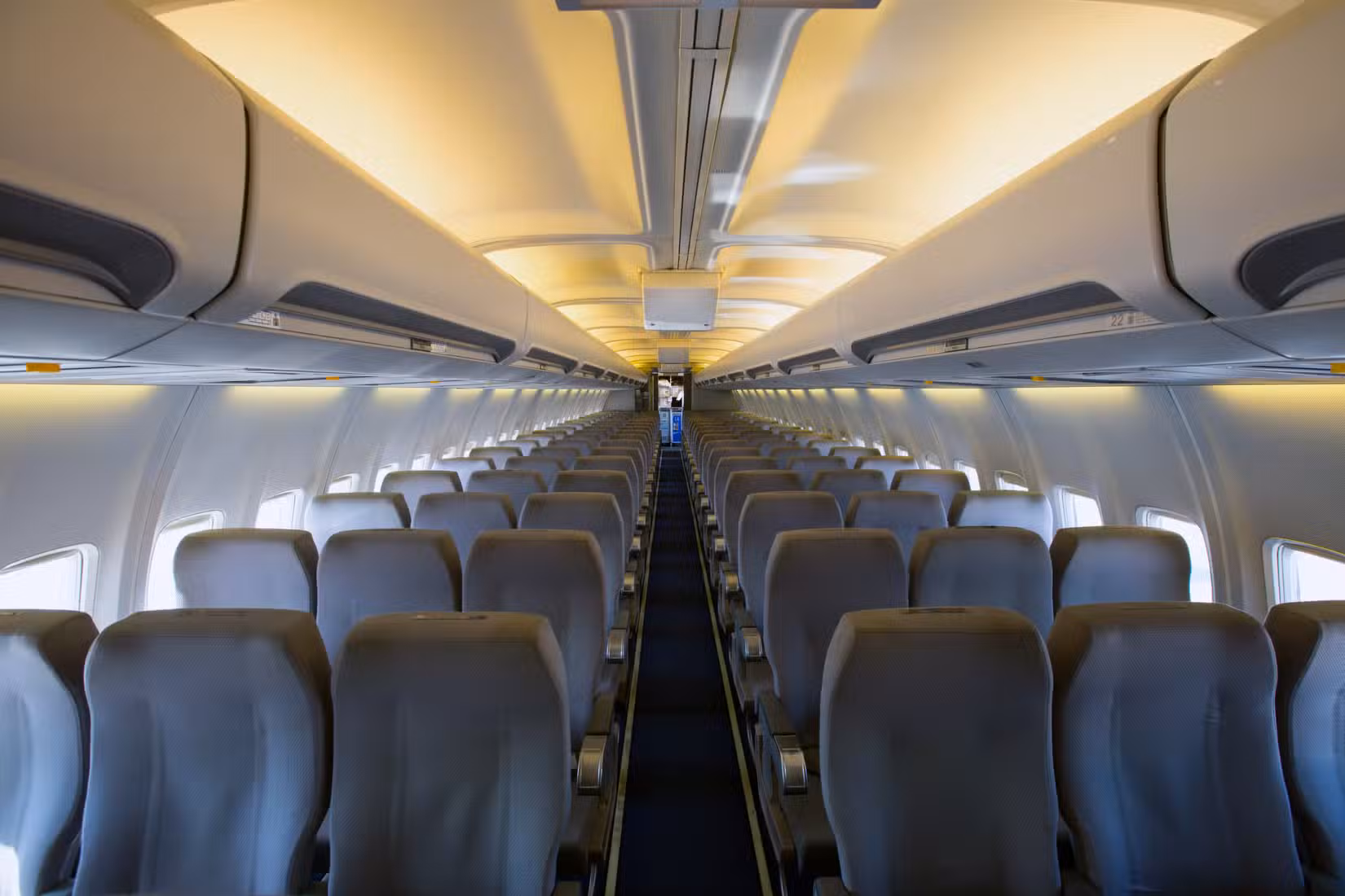 Old Widebody Ceiling Architecture & Fluorescent Lighting