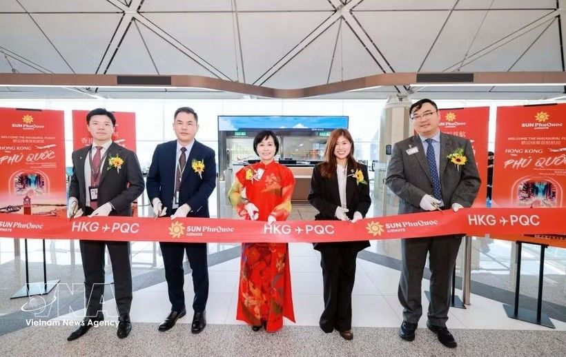 富国岛开通往返中国香港直飞航线。图自越通社 