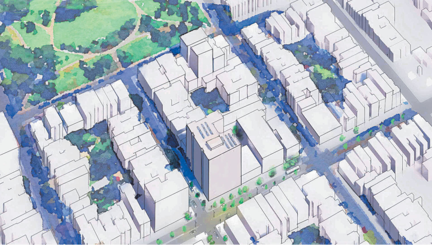 650 Divisadero Street 鸟瞰图，Mithun 绘制