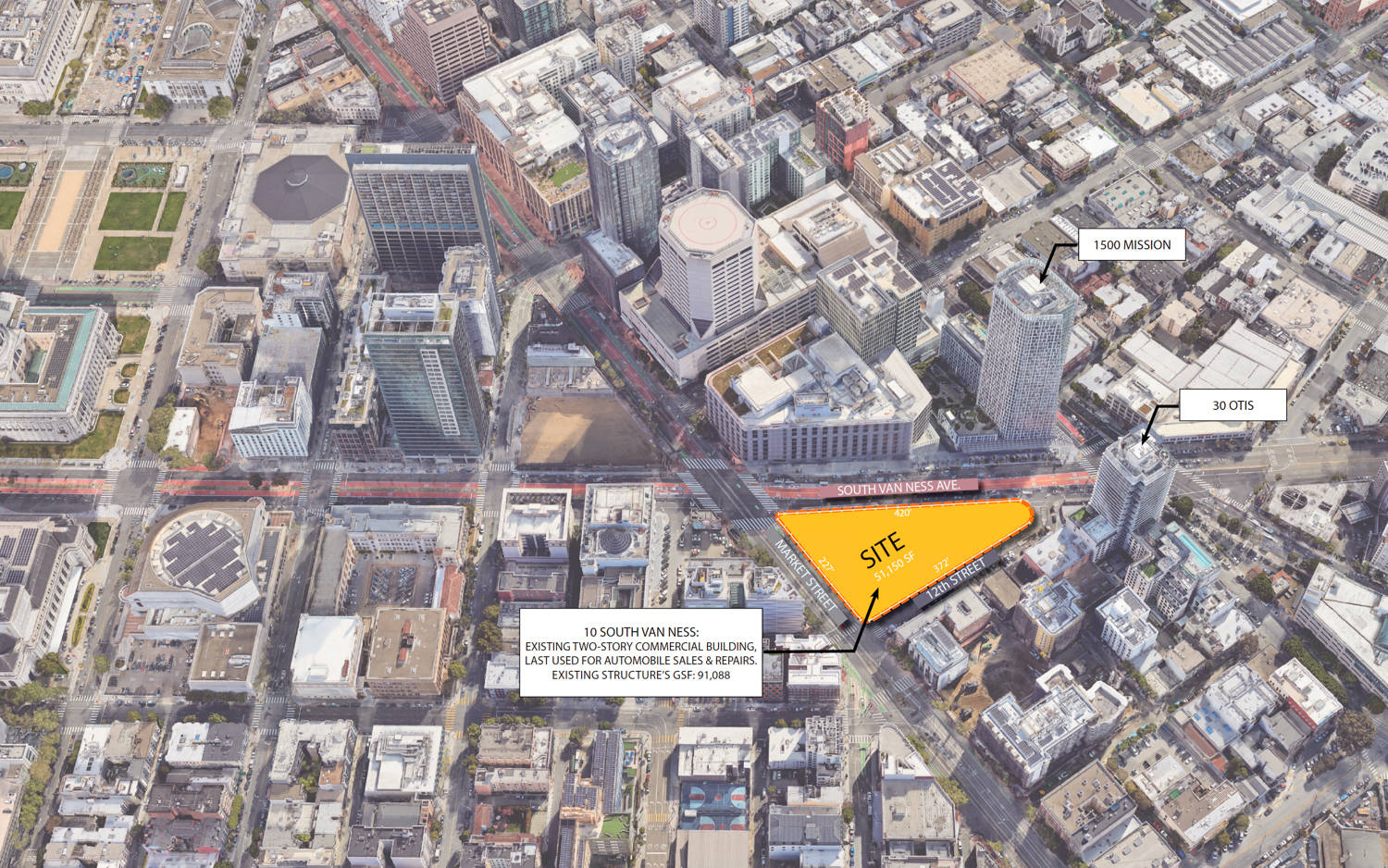10 South Van Ness 区域背景,由 Arcadis 提供示意图