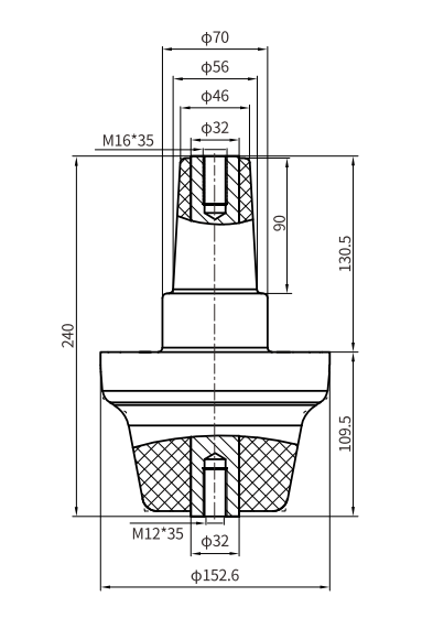 40.5kV 1250A Gas-filled Apparatus Bushing