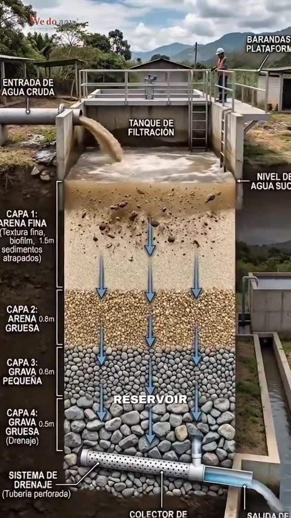 Comment un filtre à sable nettoie l’eau étape par étape ??#traitementeau #filtration #ingenierie #ea