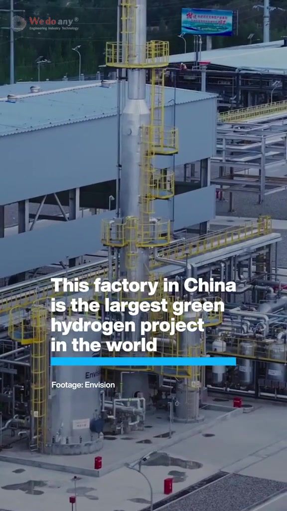 This factory in China uses energy from nearby wind and solar plants to generate clean #hydrogen, a k