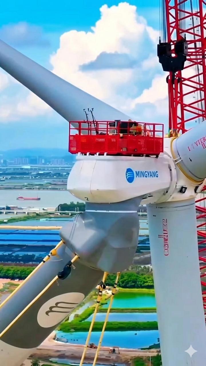 ¿Por qué una turbina eólica gira tan lento pero genera tanta energía #china #megaconstrucciones #ing