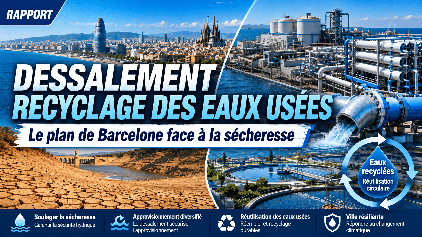 Dessalement, recyclage des eaux usées : le plan de Barcelone face à la sécheresse