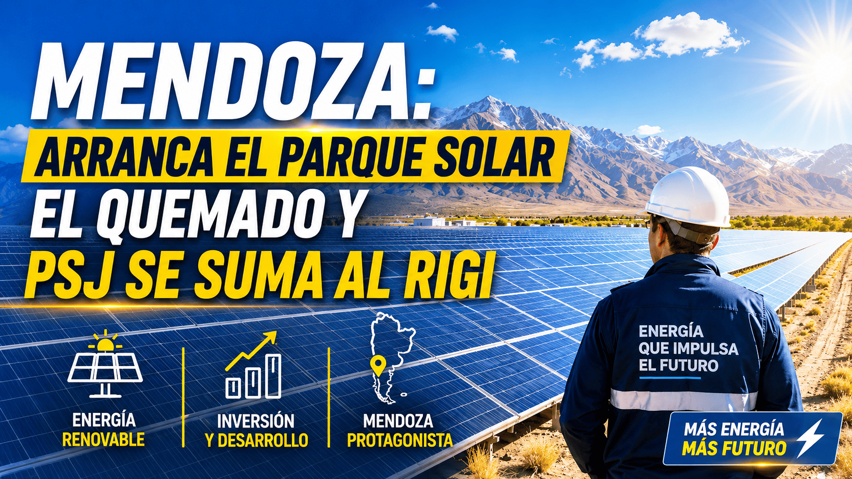 Mendoza: arranca el parque solar El Quemado y PSJ entra al RIGI