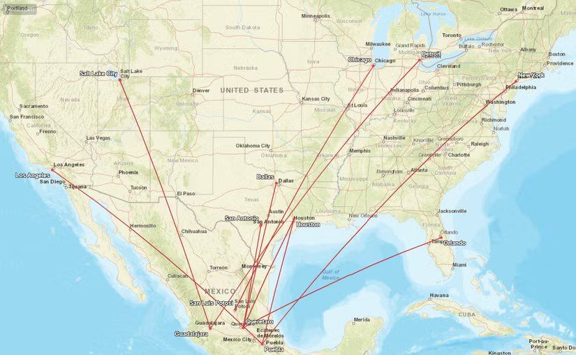 Volaris new U.S. routes