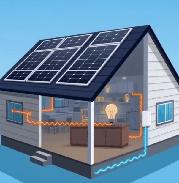 This is the working principle and process of a household energy storage system. By using lithium iro