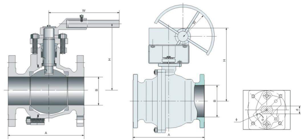 API TWO-PIECES CAST STEEL FLOATING BALL VALVE