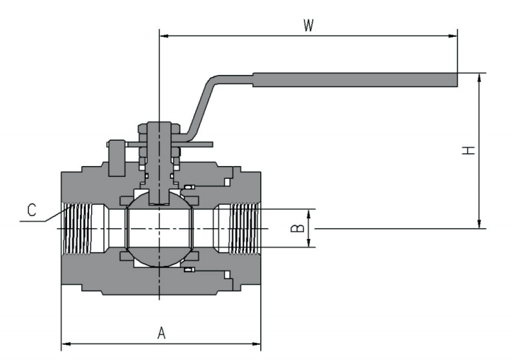 TWO-PIECES FEMALE THREADED FLOATING BALL VALVE