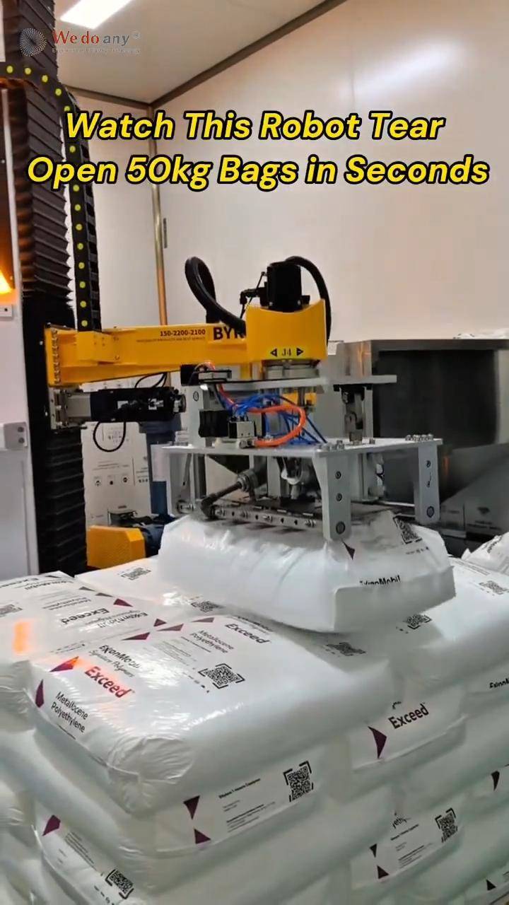 Watch This Robot Tear Open 50kg Bags in Seconds#Depalletizing #IndustrialRobot #automation #Manufact