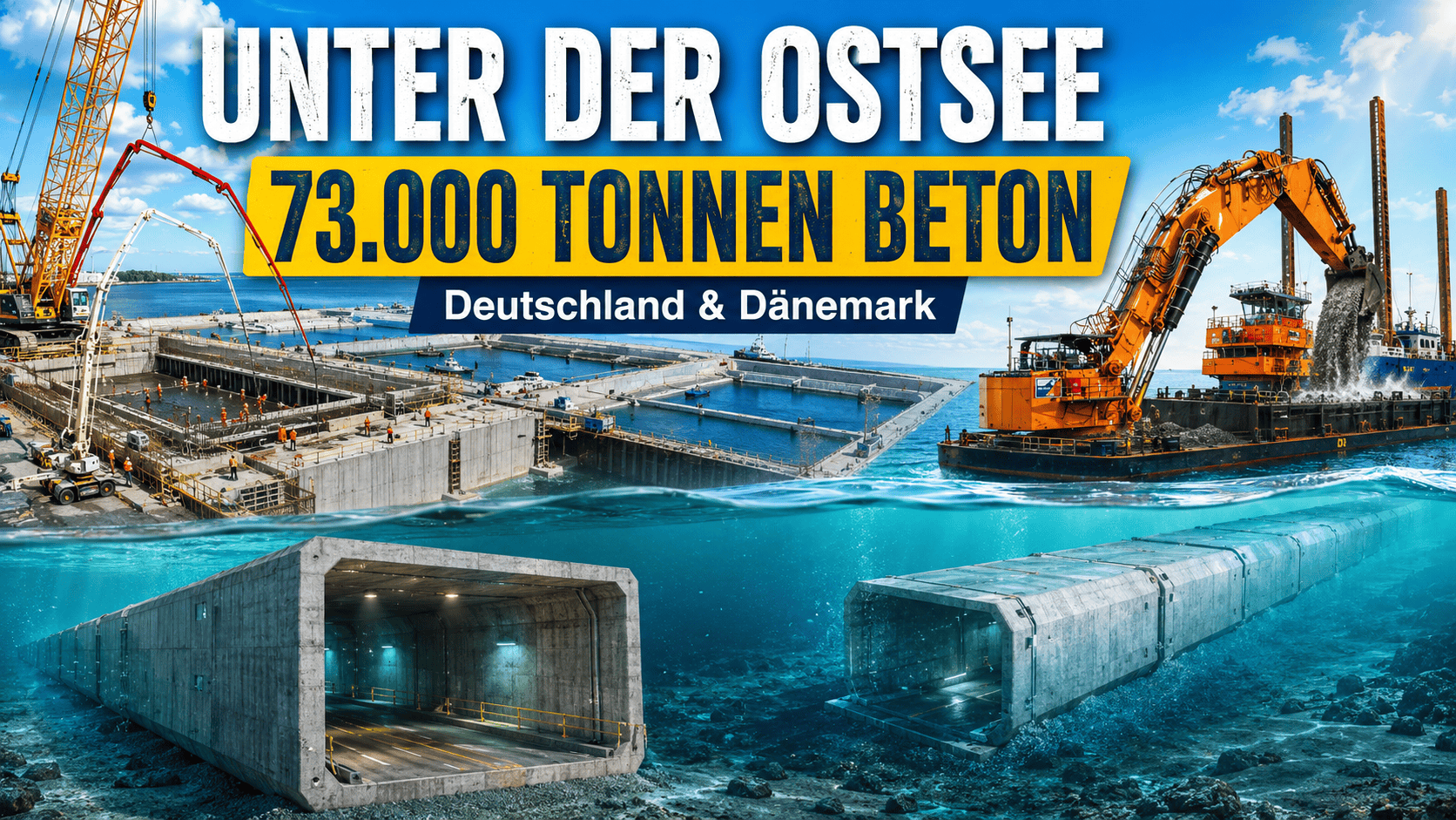 DEUTSCHLAND & DÄNEMARK tun das UNVORSTELLBARE unter der OSTSEE – 73.000 TONNEN BETON sinken ab