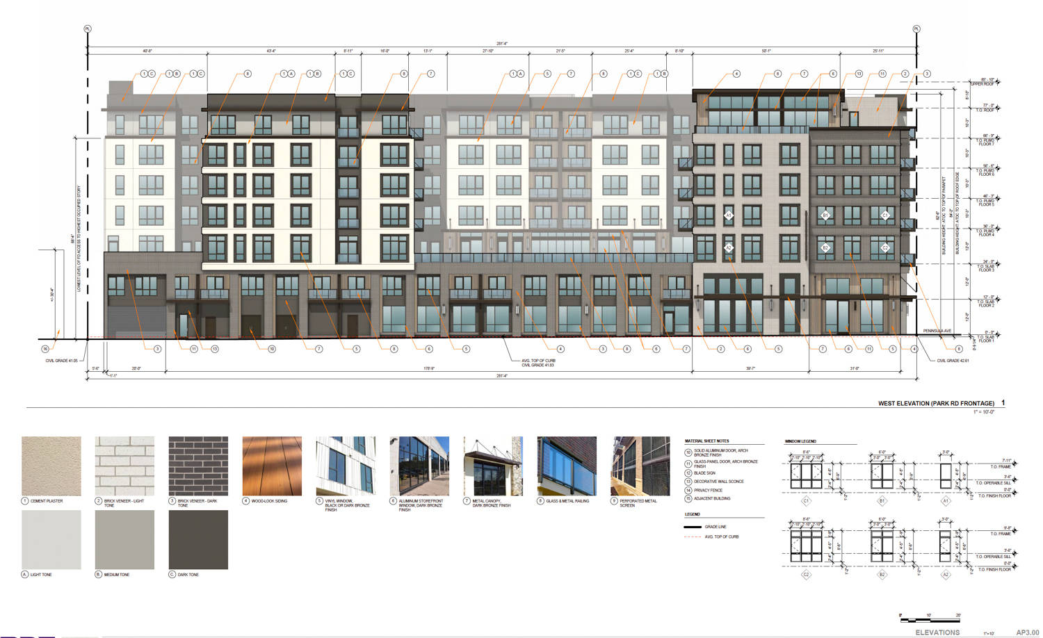 Elevation of 2 Park Road, drawn by BDE Architecture