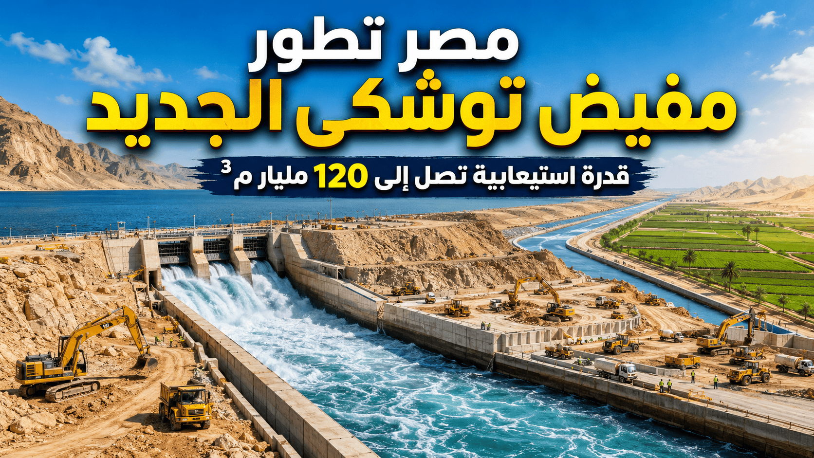 مصر تفجر الجبال وتبنى مفيض توشكى الجديد بقدرة استيعاب ضخمة تصل الى 120 مليار م3 من المياه