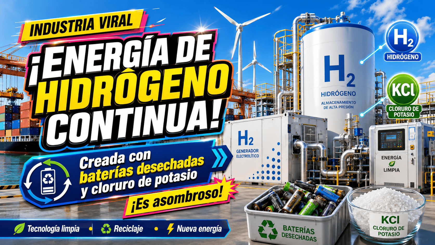 Este joven ha creado un suministro continuo de energía de hidrógeno utilizando baterías desechadas y