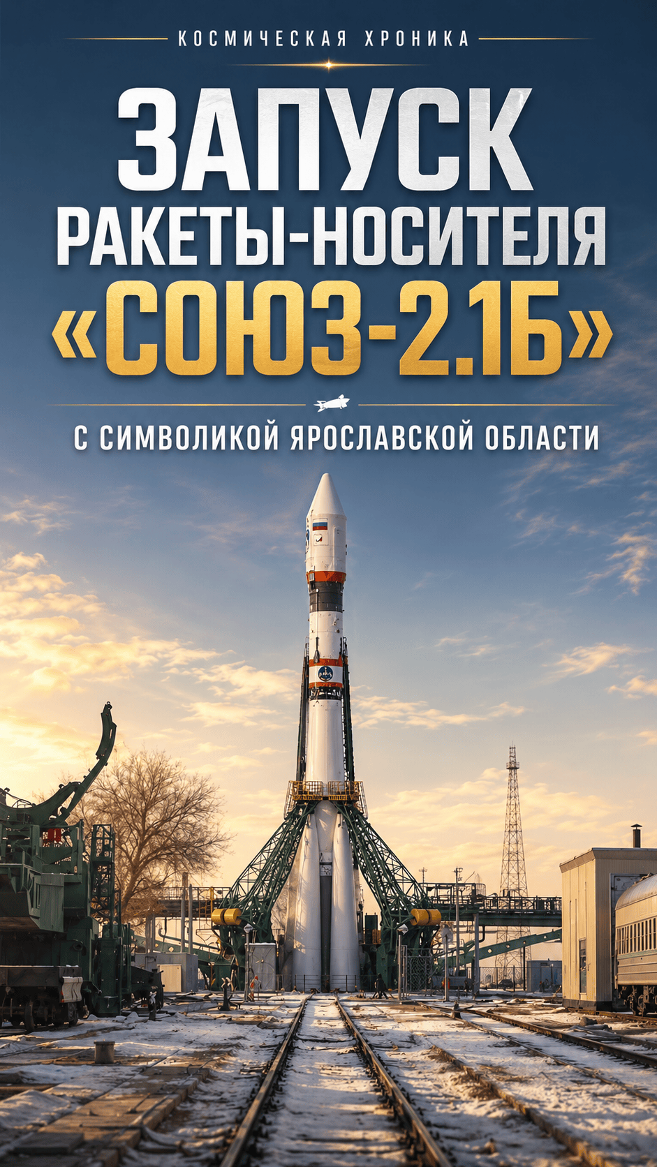 Запуск ракеты-носителя «Союз-2.1б» с символикой Ярославской области