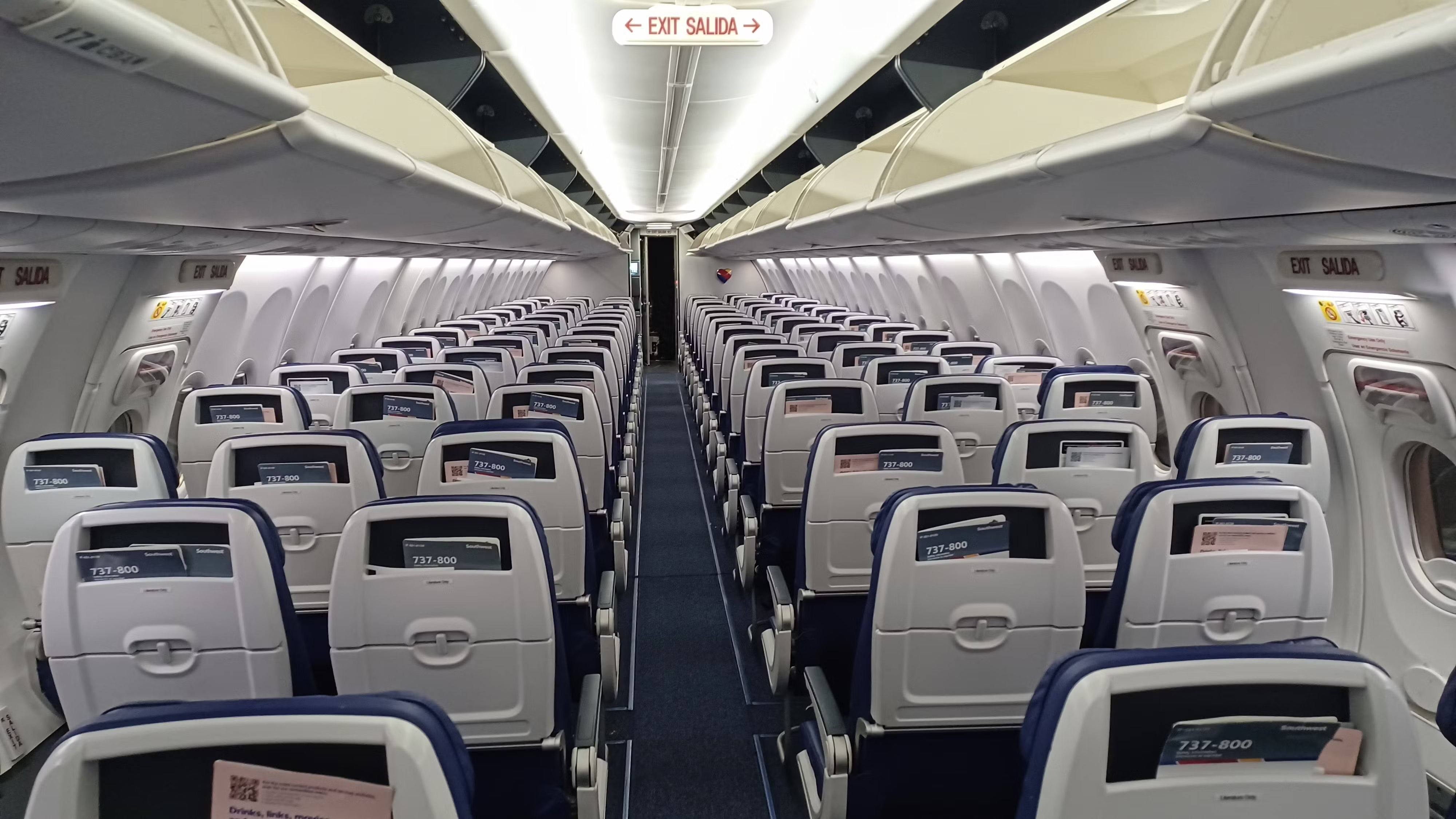 Cabine du Boeing 737-800 de Southwest Airlines