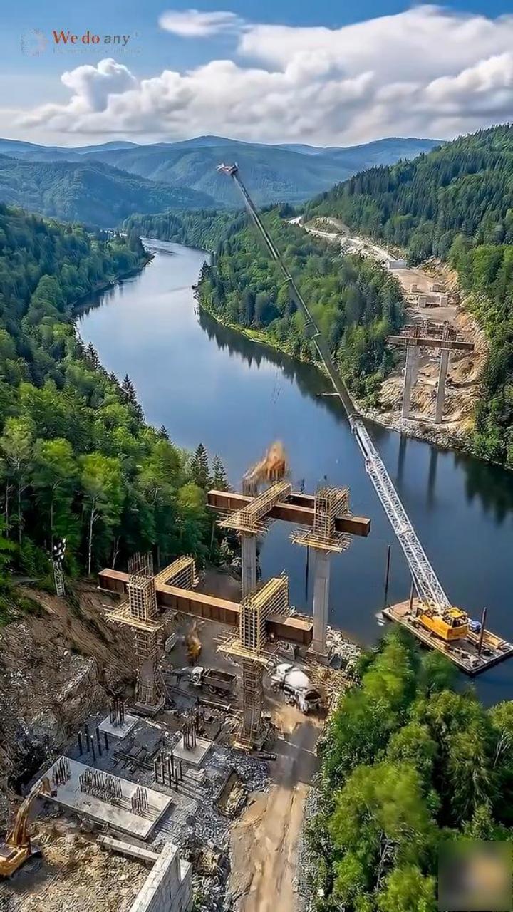 Epic time-lapse of massive mountain highway bridge construction project #Construction #Engineering #