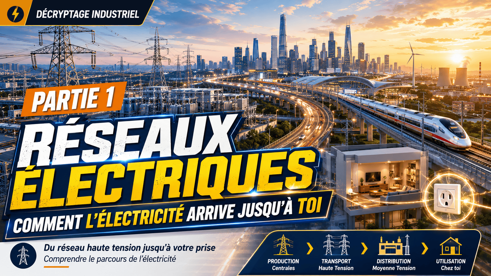PARTIE 1Réseaux électriques  comment l’électricité arrive jusqu’à toi #ReseauElectrique #Electricite