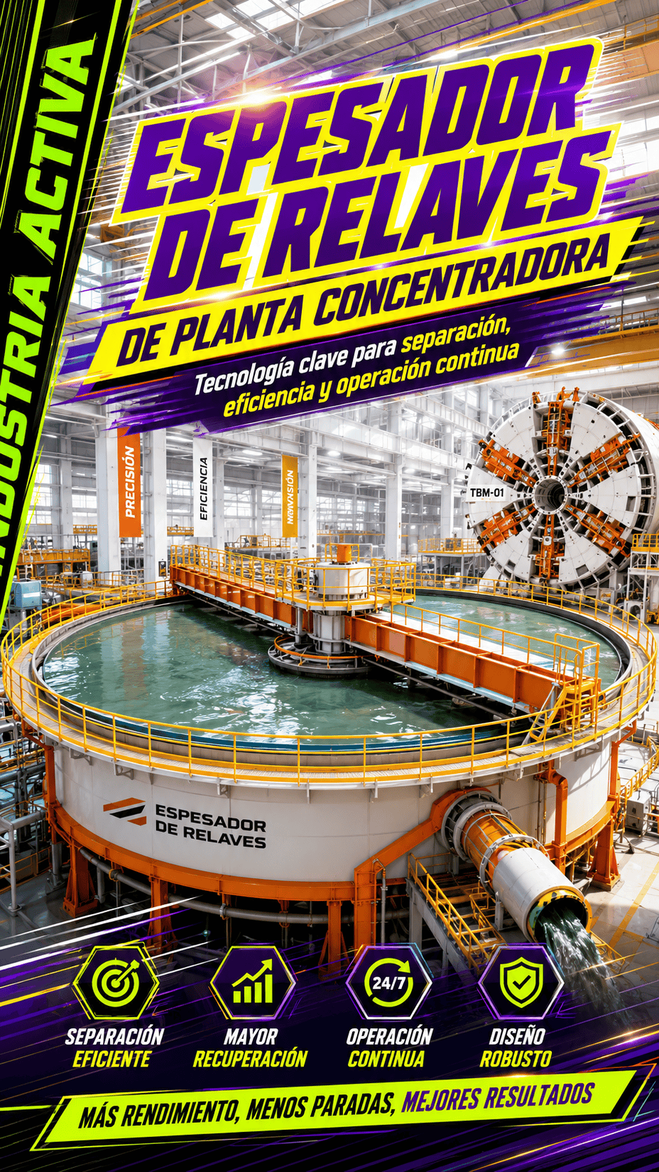 Espesador de relaves de planta concentradora #mineria #tecnologia #fyp #fyi #minerals #industria #se