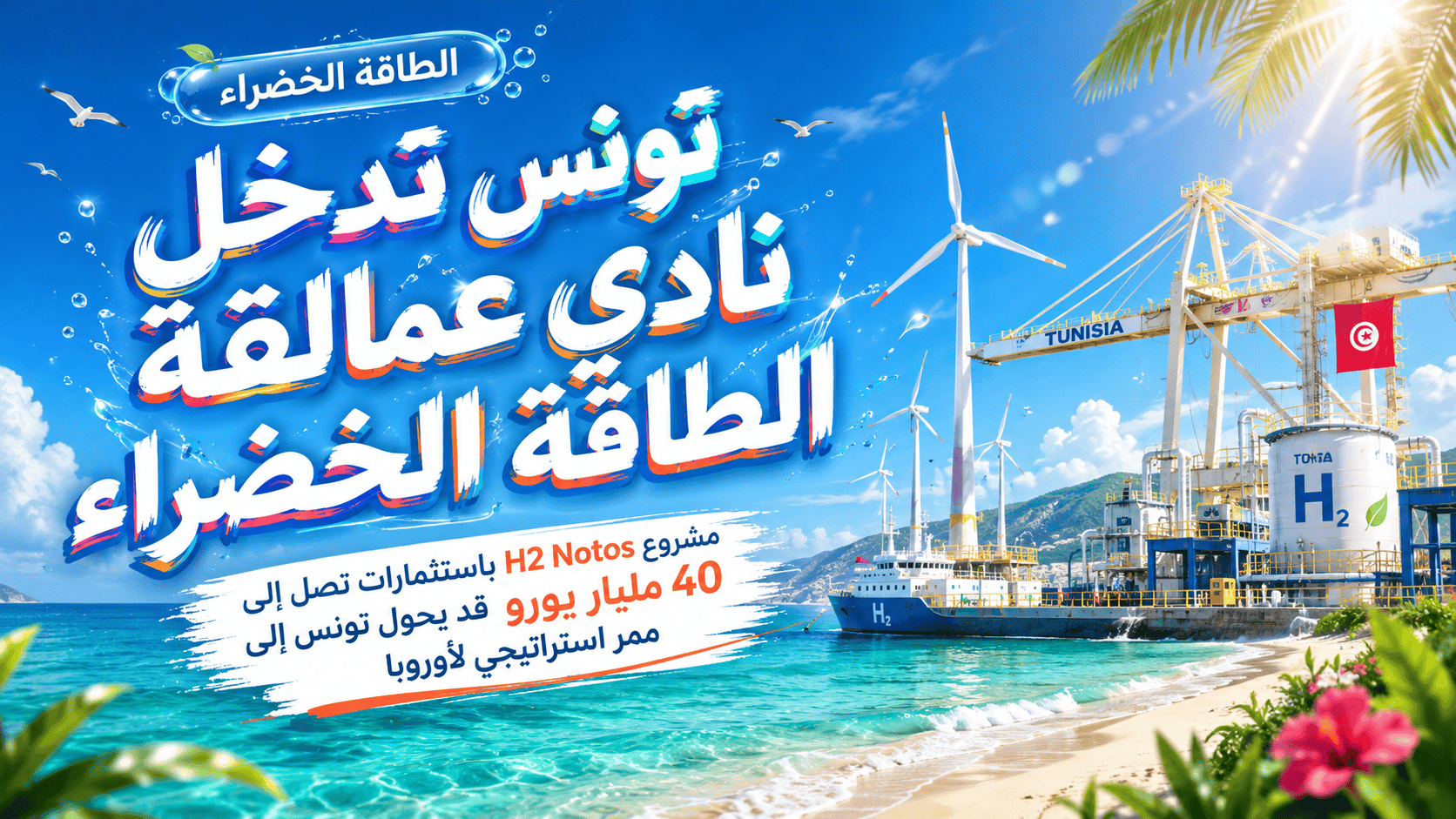 مشروع H2 Notos.. هل يجعل تونس مركزًا للهيدروجين الأخضر؟