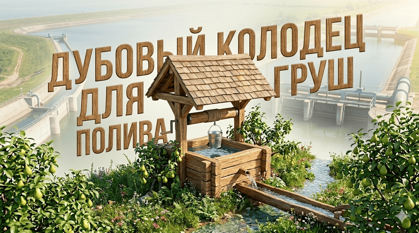Дубовый колодец для полива груш.
