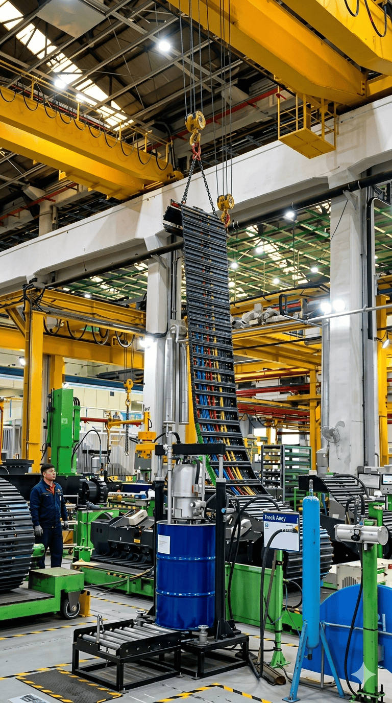 This Is How Tracks for Heavy Machinery Are Built ?⚙️#fyp #engineering #Machine #manufacturing #oddly