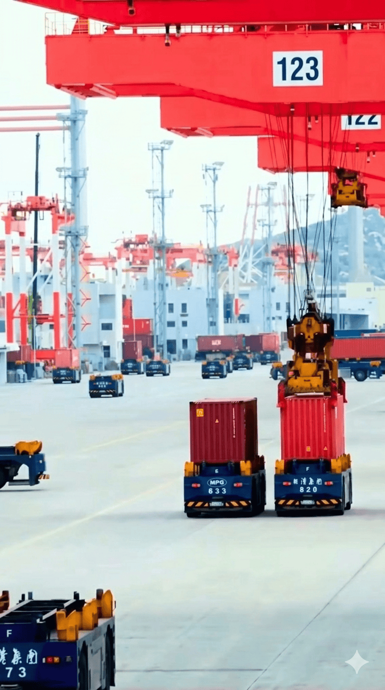 This is Yangshan Port in Shanghai, the world's largest automated terminal. It's nicknamed the Ghost 
