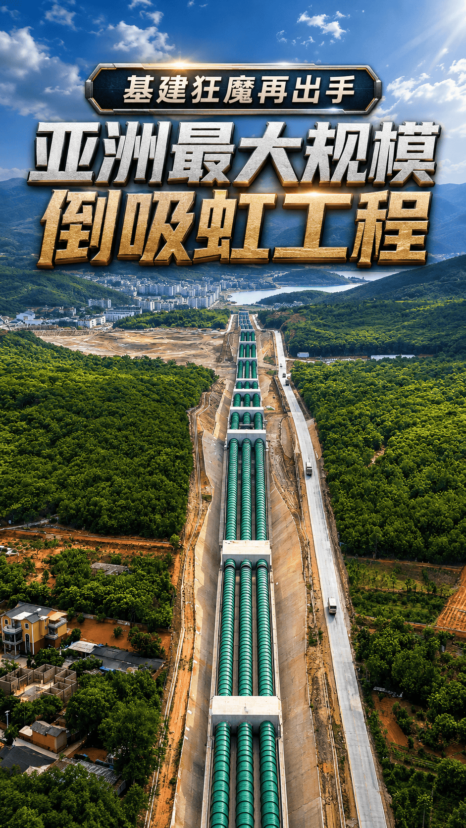 基建狂魔再出手！亚洲最大规模倒虹吸工程，不用电不用泵就能输水千里...#工程建设 #滇中引水 #厉害了我的国 #创作灵感 #基建狂魔