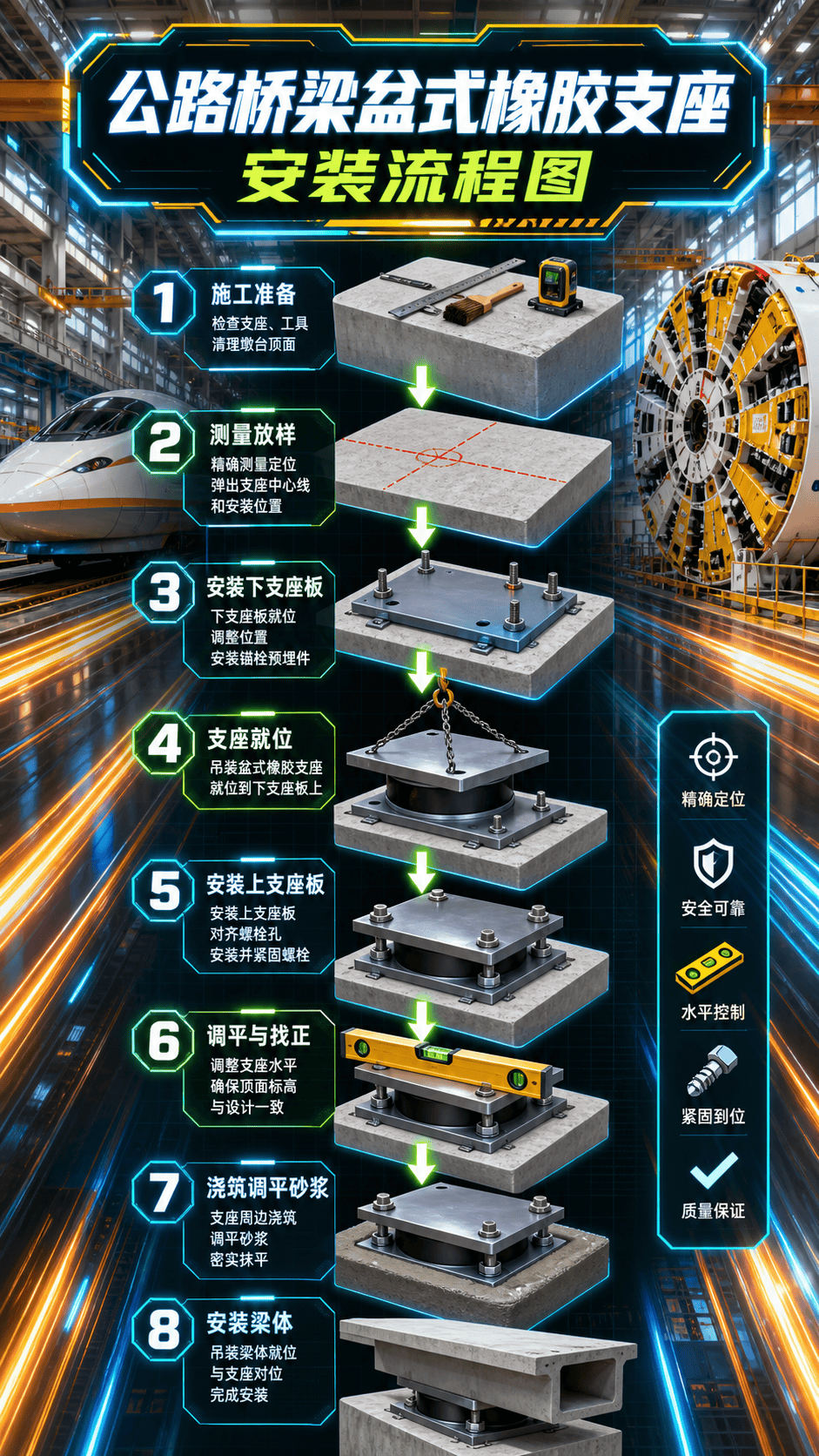 公路桥梁盆式橡胶支座安装流程图#盆式橡胶支座#盆式橡胶支座厂家#盆式橡胶支座价格 #盆式橡胶支座规格#公路桥梁盆式支座